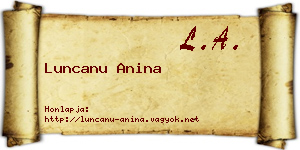 Luncanu Anina névjegykártya